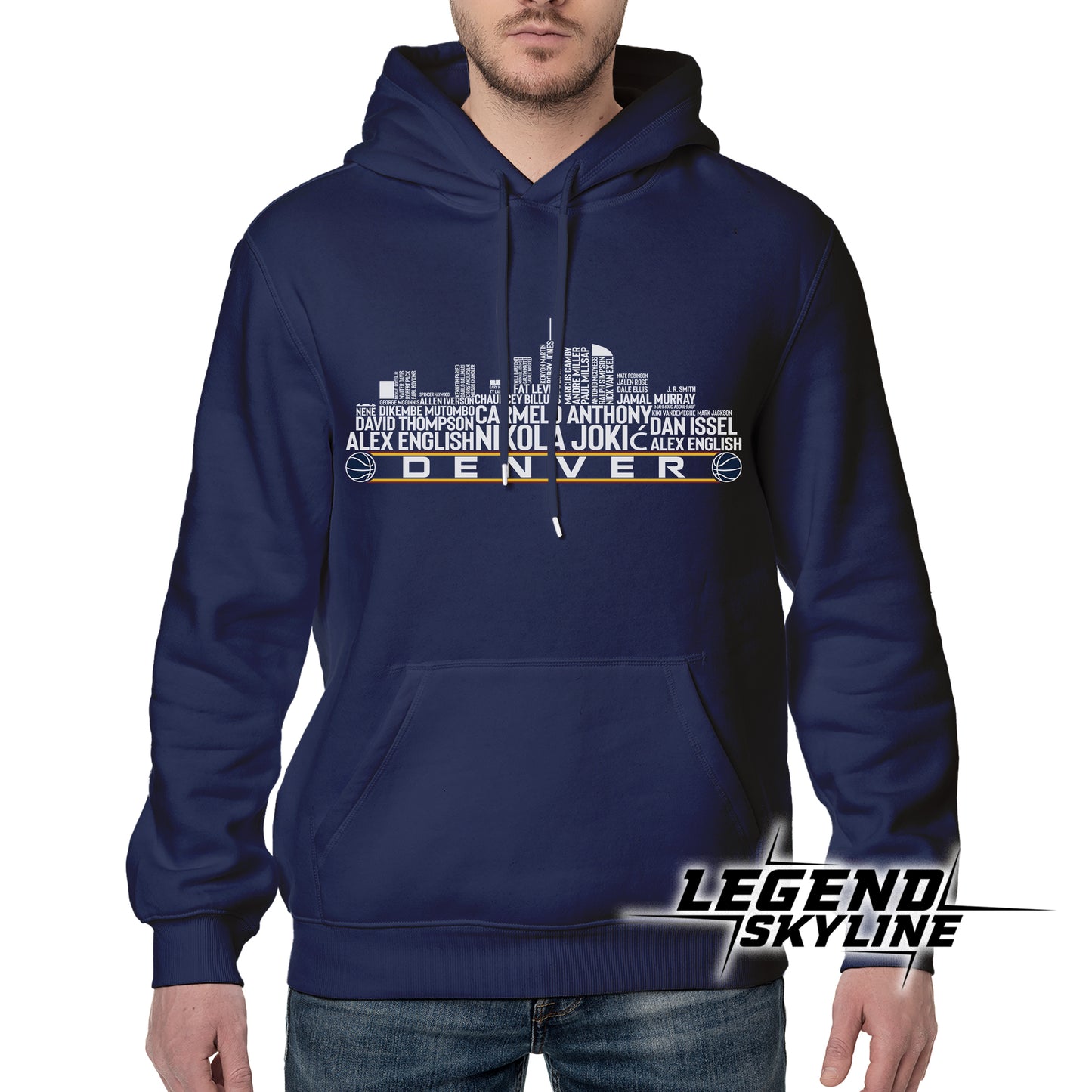 Denver Basketball Team All Time Legends Denver City Skyline Shirt