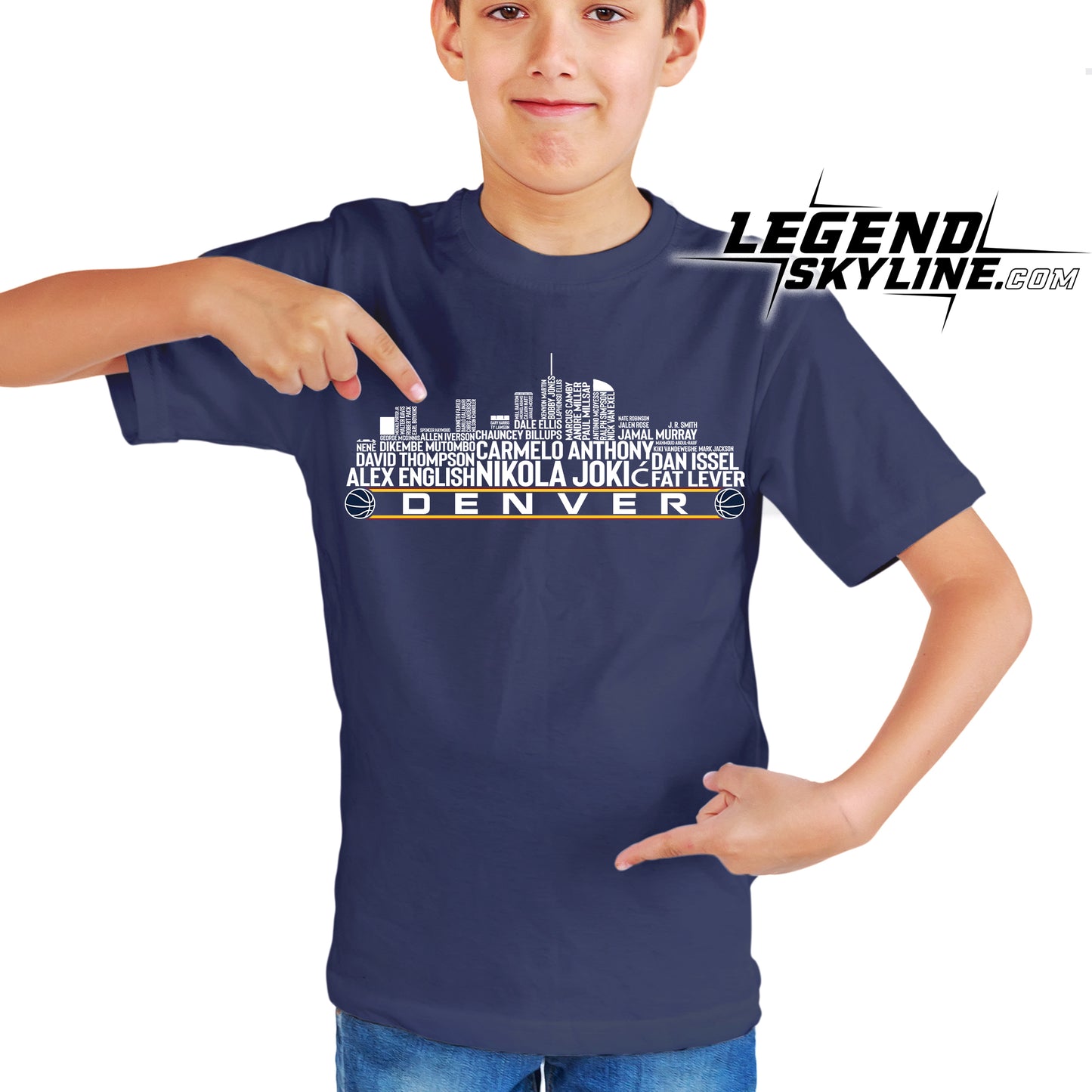 Denver Basketball Team All Time Legends Denver City Skyline Shirt