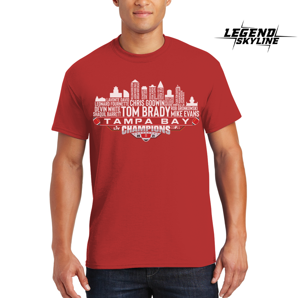 Tampa Bay Dream Team Football LV Champions 2021, Tampa Bay City Skyline Shirt