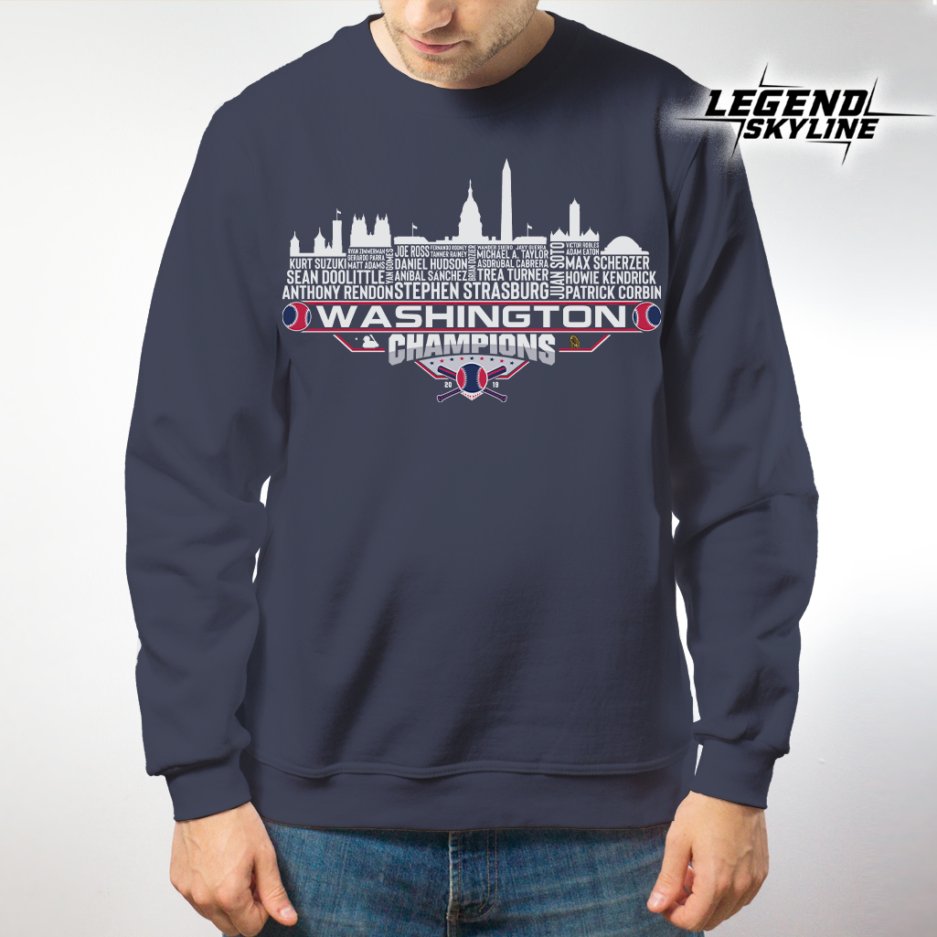 Washington Dream Team Baseball Champions 2019, Washington DC City Skyline Shirt