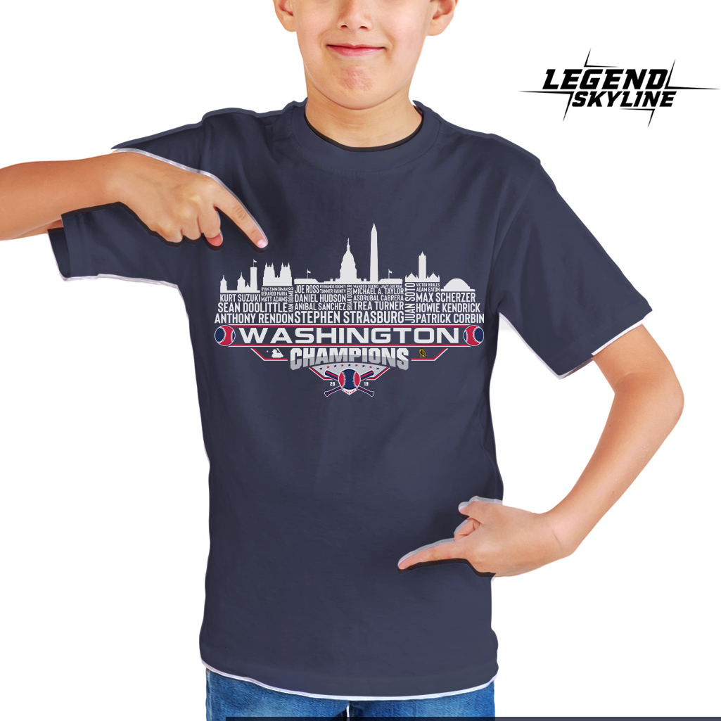Washington Dream Team Baseball Champions 2019, Washington DC City Skyline Shirt