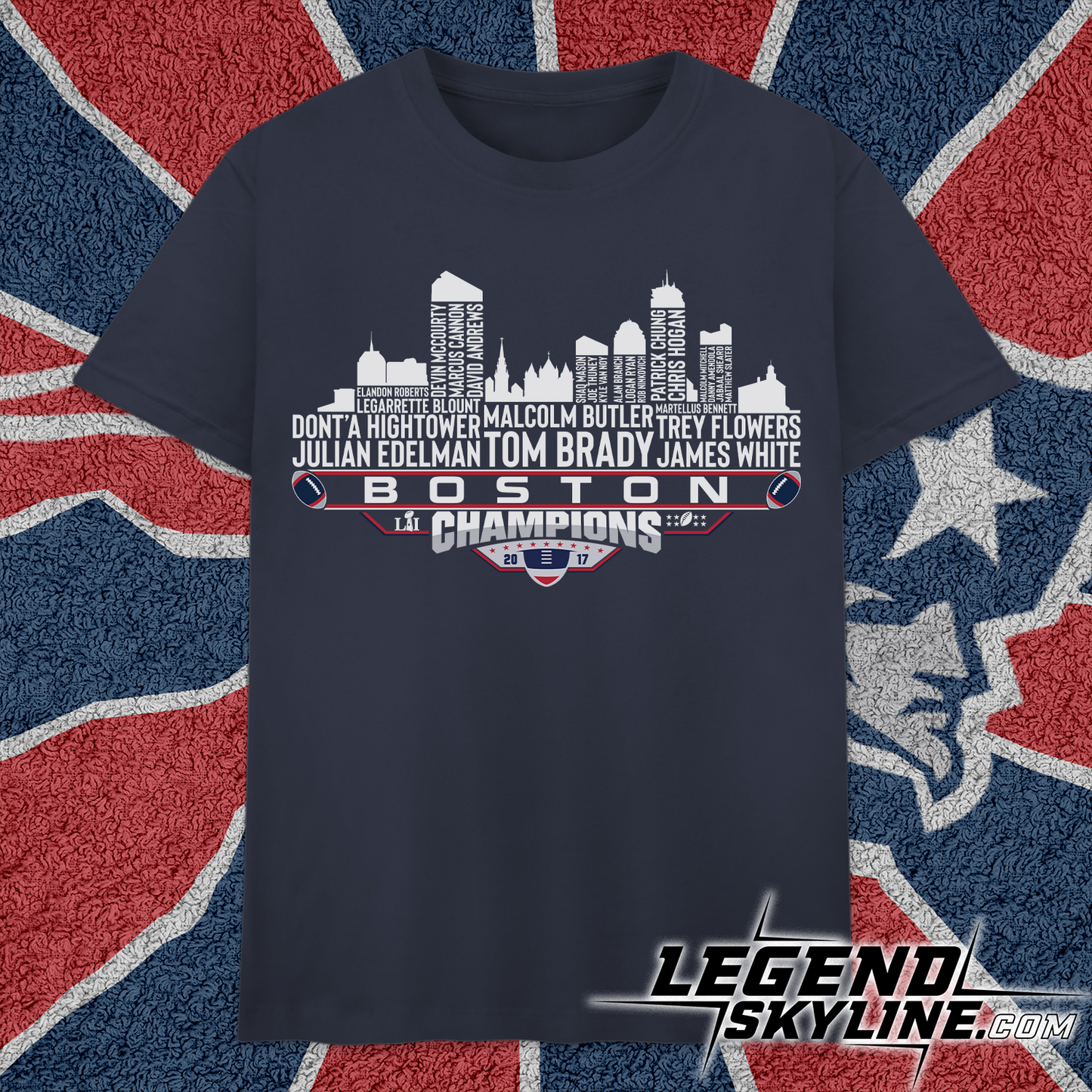 New England Dream Team Football LI Champions 2017, New England City Skyline Shirt
