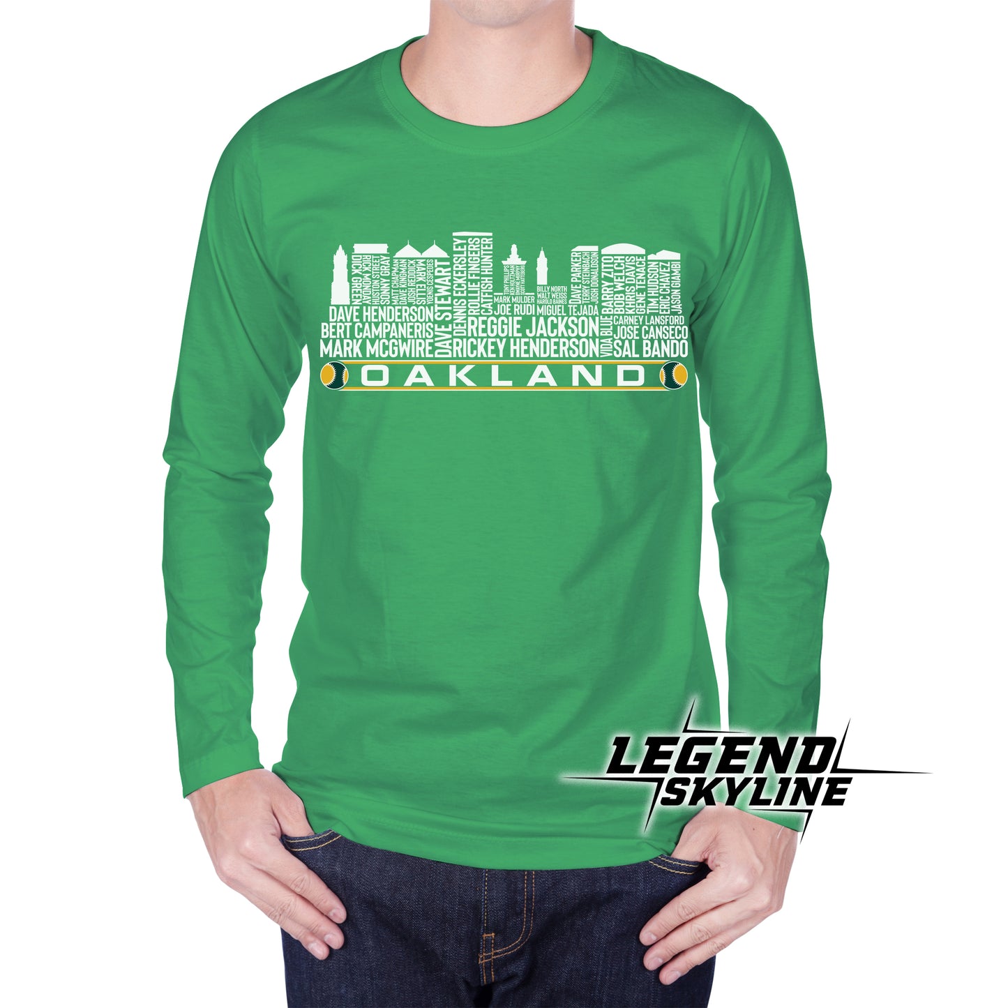 Oakland Baseball Greatest Of All Time Team Legend Oakland City Skyline Shirt