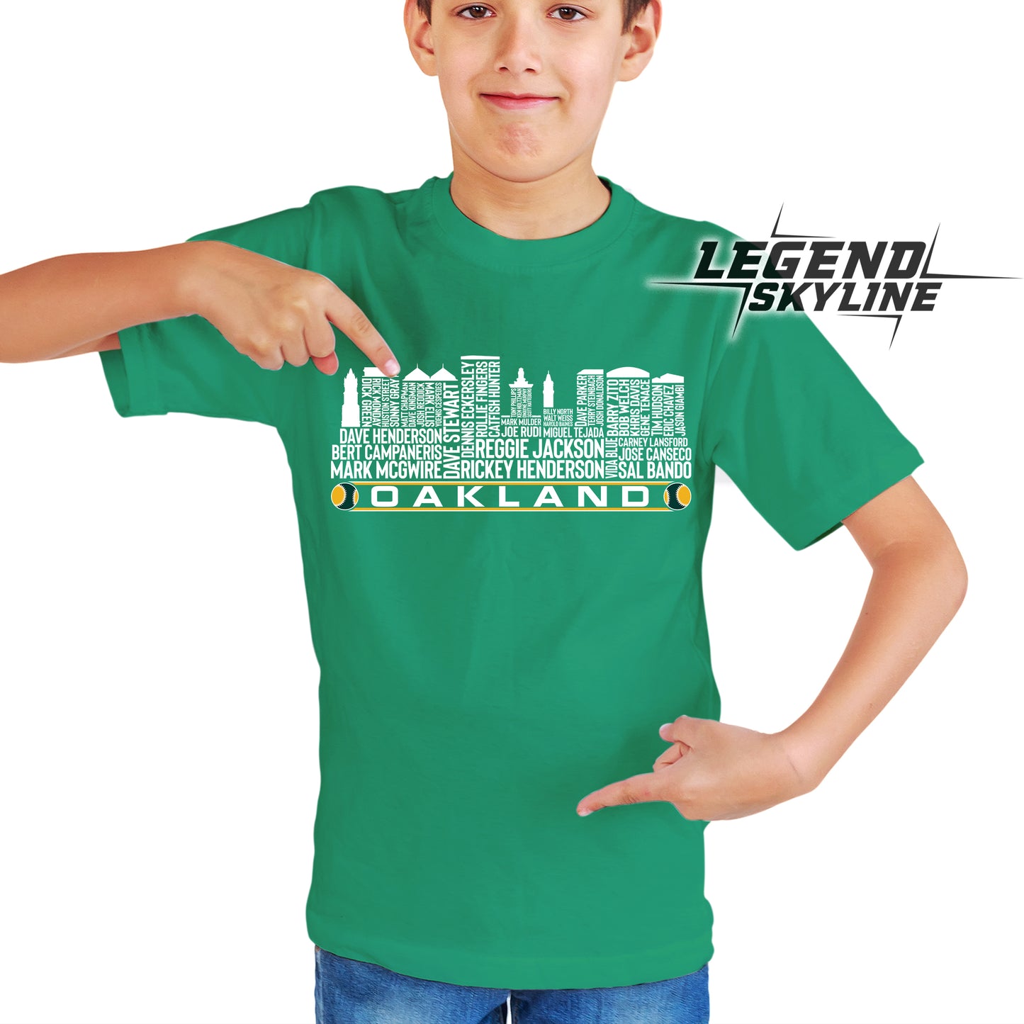 Oakland Baseball Greatest Of All Time Team Legend Oakland City Skyline Shirt