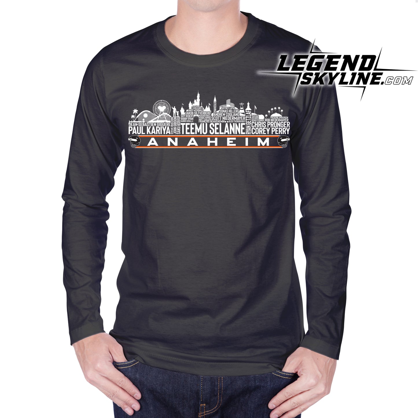 Anaheim Hockey Greatest Of All Time Team Legend Anaheim City Skyline Shirt
