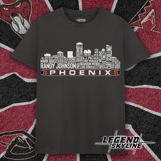 Arizona Baseball Greatest Of All Time Team Legend Phoenix City Skyline Shirts