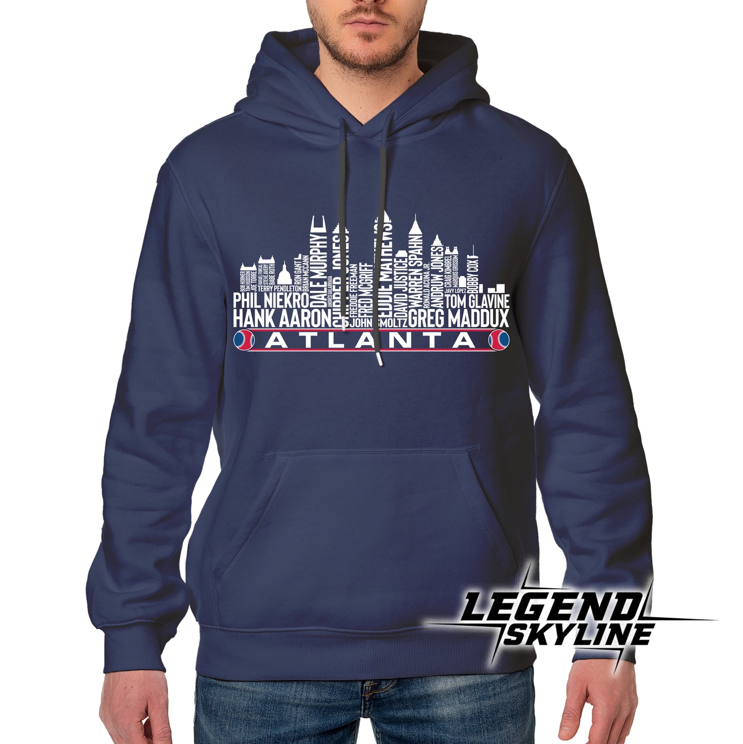 Atlanta Baseball Greatest Of All Time Team Legend Atlanta City Skyline Shirts