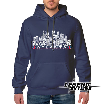 Atlanta Baseball Greatest Of All Time Team Legend Atlanta City Skyline Shirts