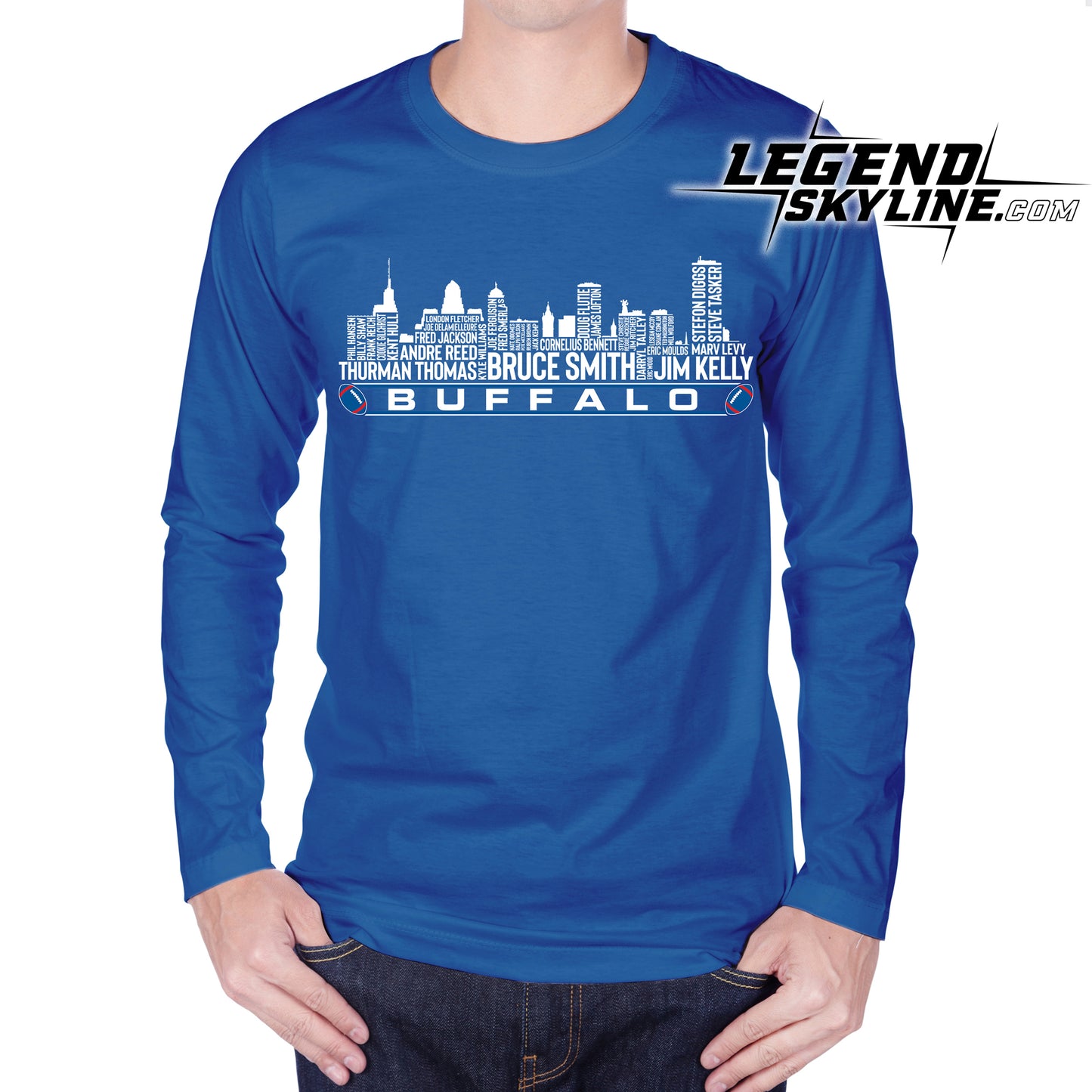 Buffalo Football Greatest Of All Time Team Legend Buffalo City Skyline Shirt