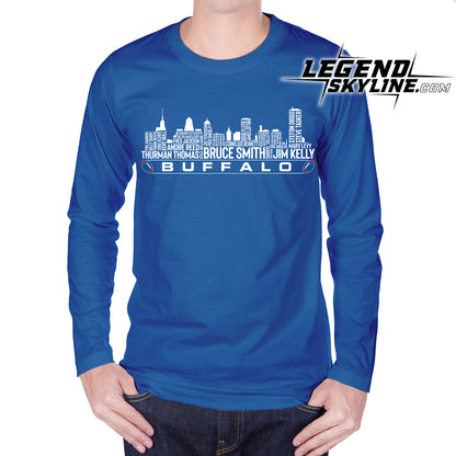 Buffalo Football Greatest Of All Time Team Legend Buffalo City Skyline Shirt