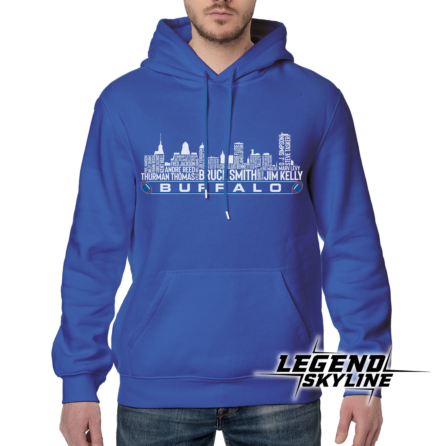 Buffalo Football Greatest Of All Time Team Legend Buffalo City Skyline Shirt