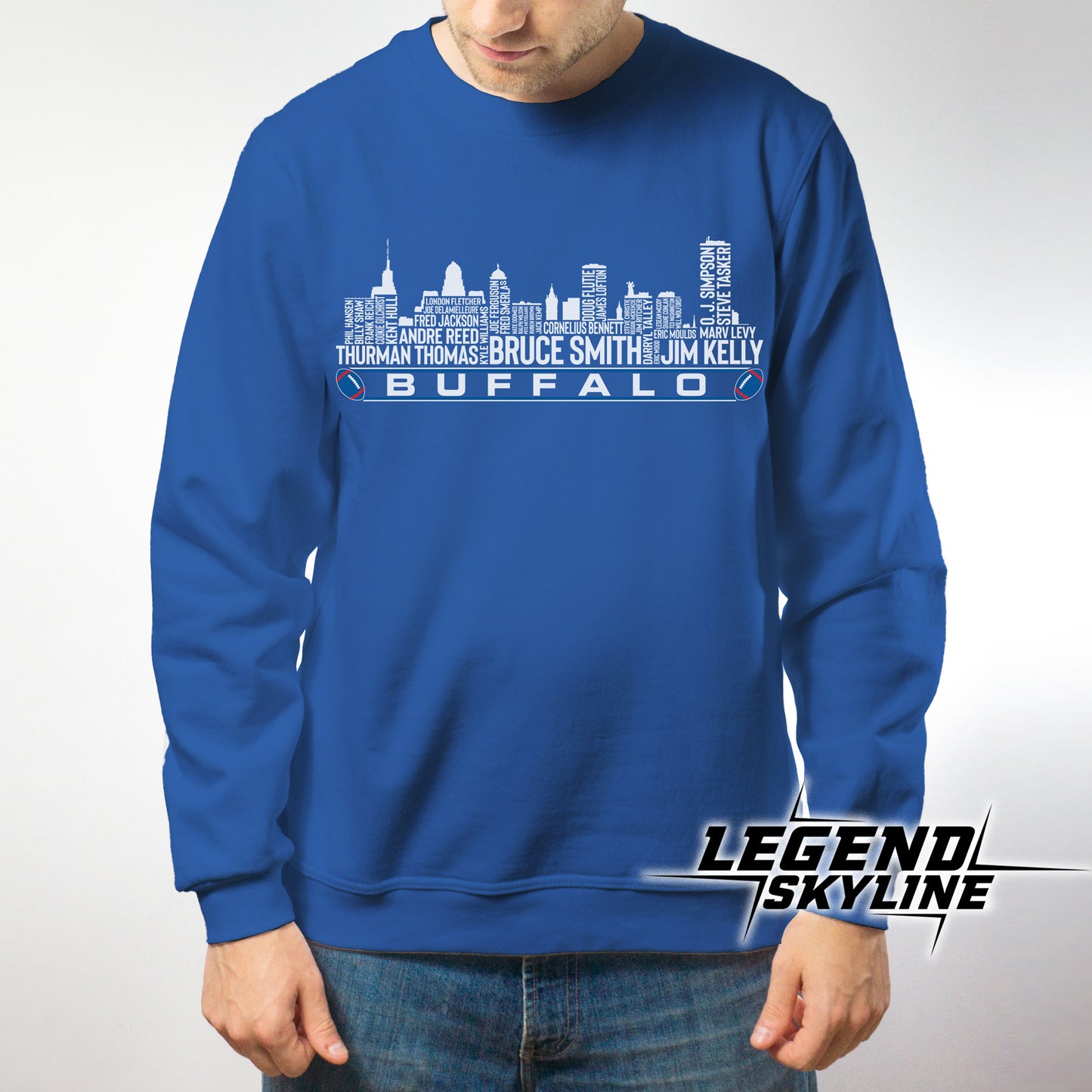 Buffalo Football Greatest Of All Time Team Legend Buffalo City Skyline Shirt