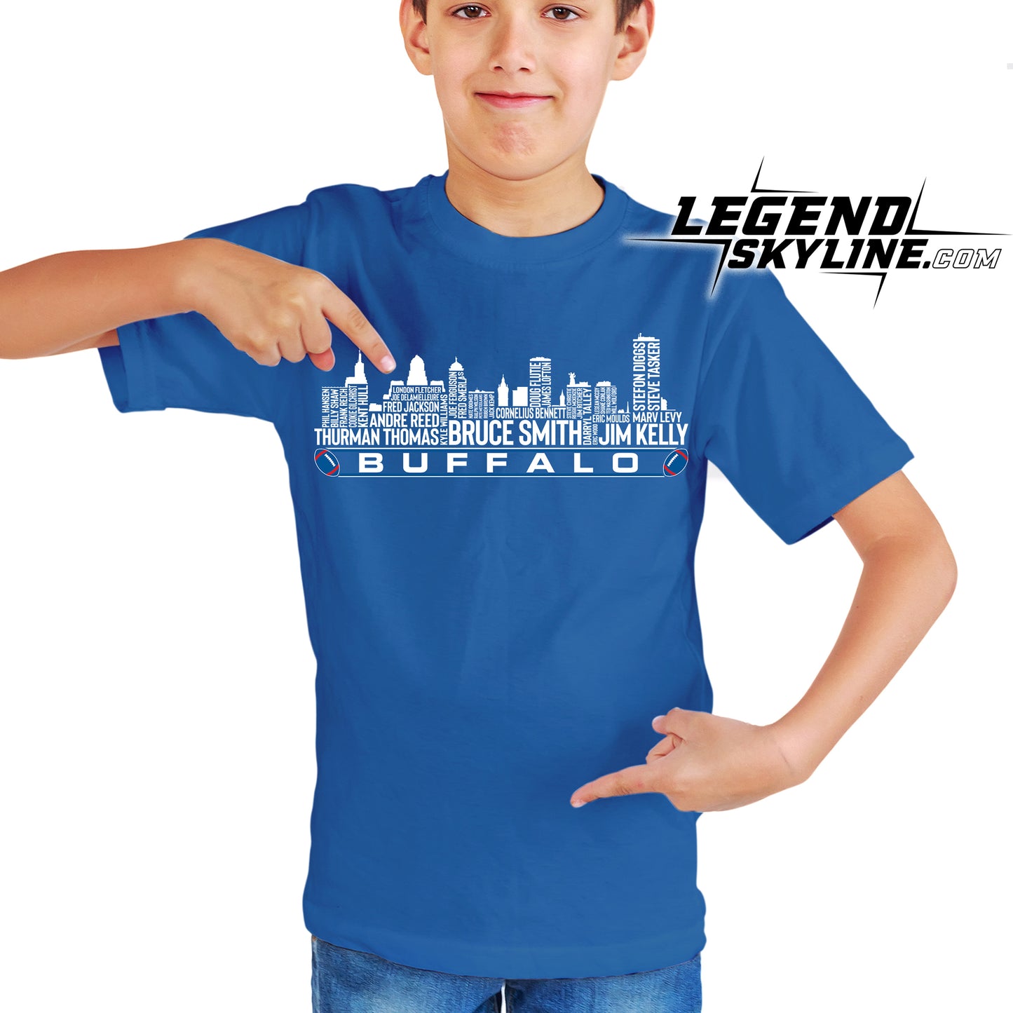 Buffalo Football Greatest Of All Time Team Legend Buffalo City Skyline Shirt