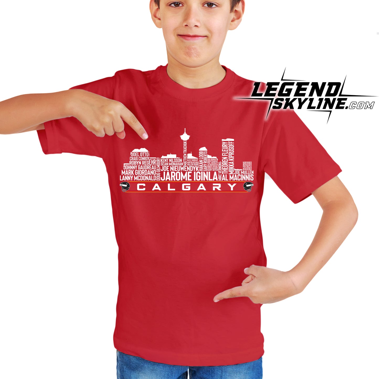 Calgary Hockey Greatest Of All Time Team Legend Calgary City Skyline Shirt