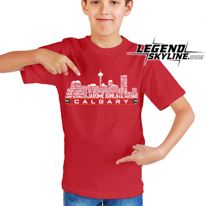 Calgary Hockey Greatest Of All Time Team Legend Calgary City Skyline Shirt