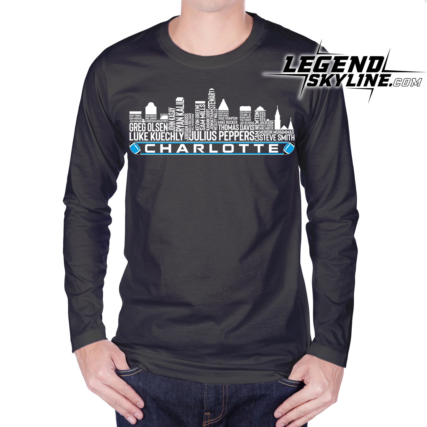 Carolina Football Greatest Of All Time Team Legend Charlotte City Skyline Shirt