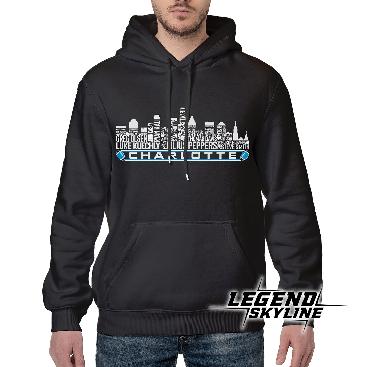 Carolina Football Greatest Of All Time Team Legend Charlotte City Skyline Shirt