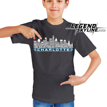 Carolina Football Greatest Of All Time Team Legend Charlotte City Skyline Shirt
