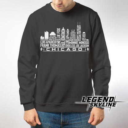 Chicago Baseball Greatest Of All Time Team Legend Chicago City Skyline Shirt