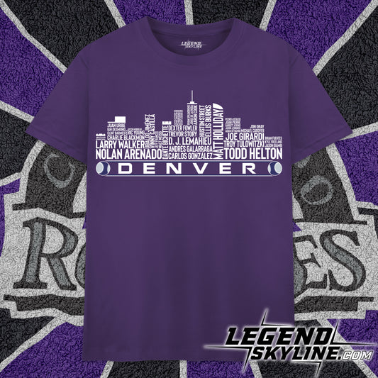 Colorado Baseball Greatest Of All Time Team Legend Denver City Skyline Shirts