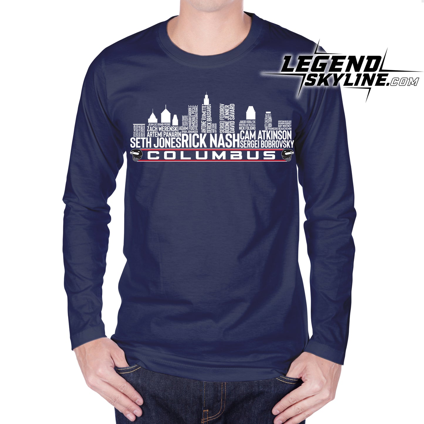 Columbus Hockey Greatest Of All Time Team Legend Columbus City Skyline Shirt