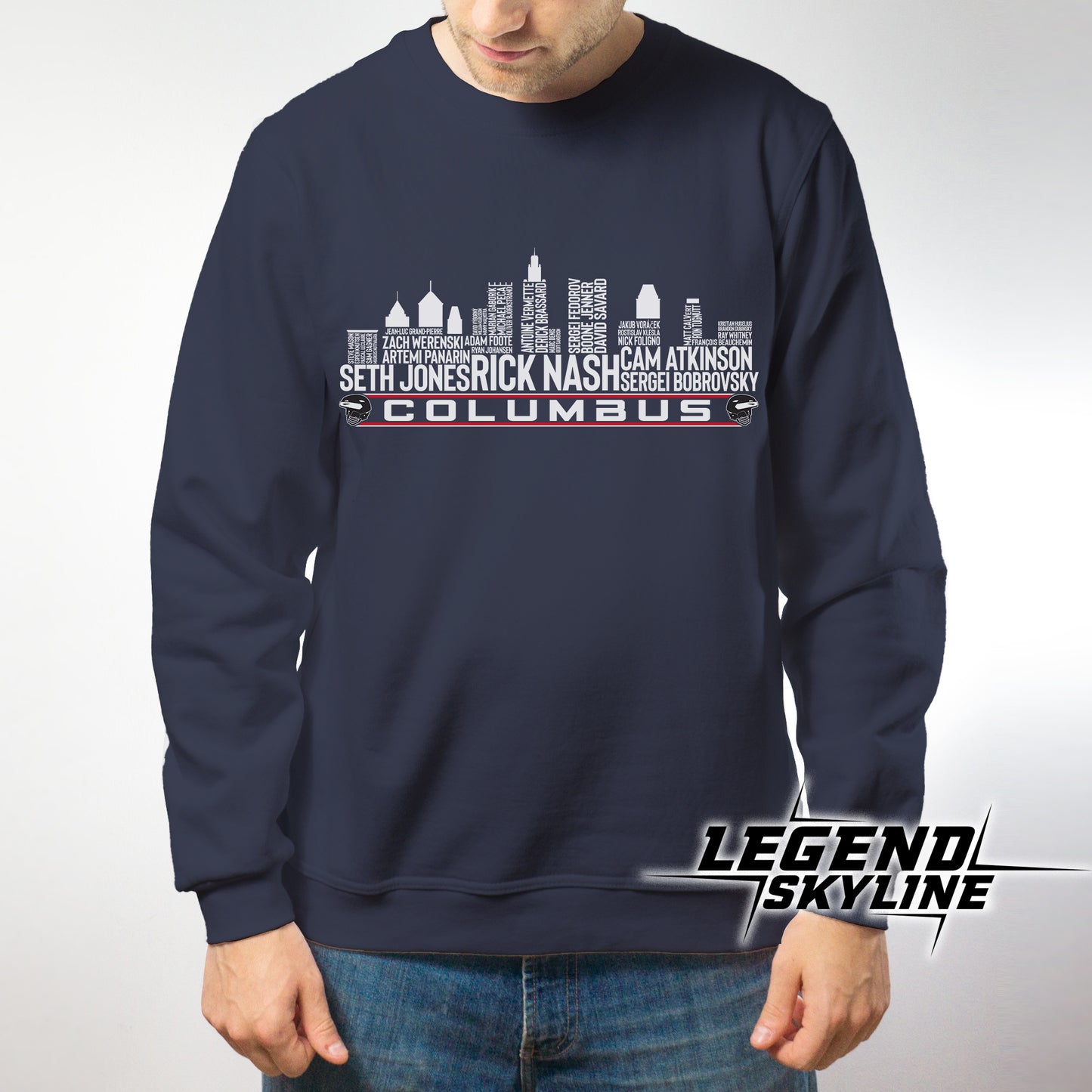Columbus Hockey Greatest Of All Time Team Legend Columbus City Skyline Shirt