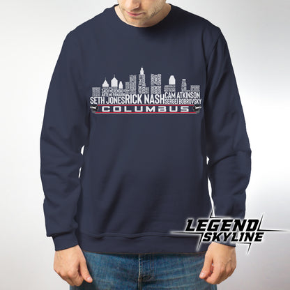 Columbus Hockey Greatest Of All Time Team Legend Columbus City Skyline Shirt