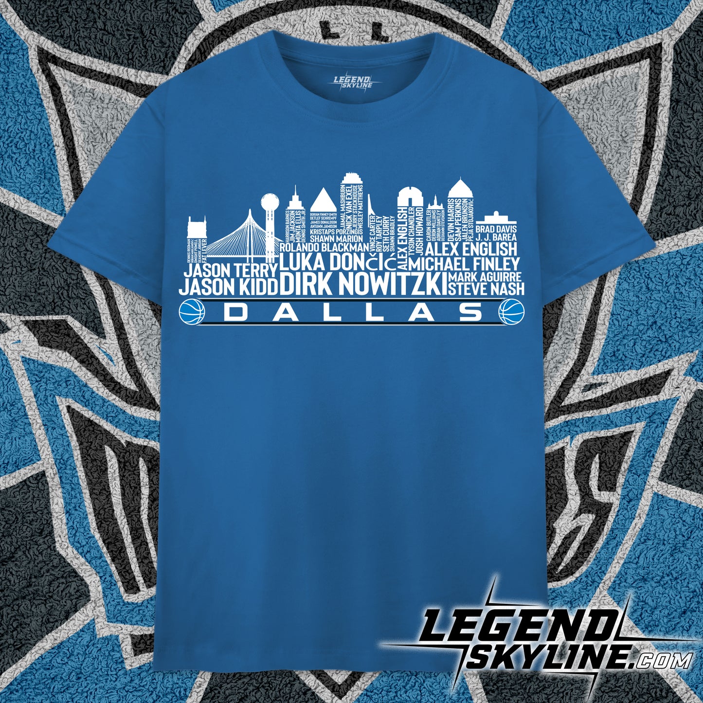 Dallas Basketball Team All Time Legends Dallas City Skyline Shirt
