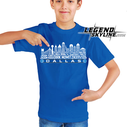 Dallas Basketball Team All Time Legends Dallas City Skyline Shirt