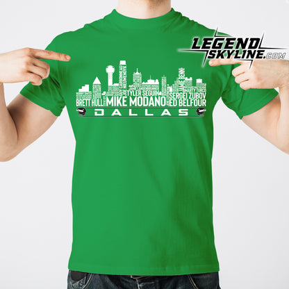 Dallas Hockey Team All Time Legends Dallas City Skyline Shirt