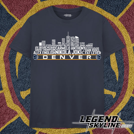 Denver Basketball Team All Time Legends Denver City Skyline Shirt