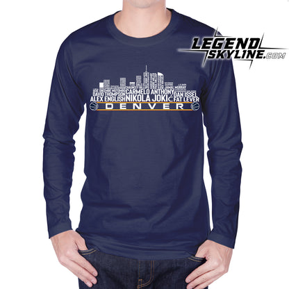 Denver Basketball Team All Time Legends Denver City Skyline Shirt