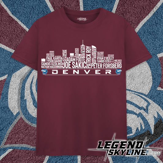 Colorado Hockey Team All Time Legends Denver City Skyline Shirt