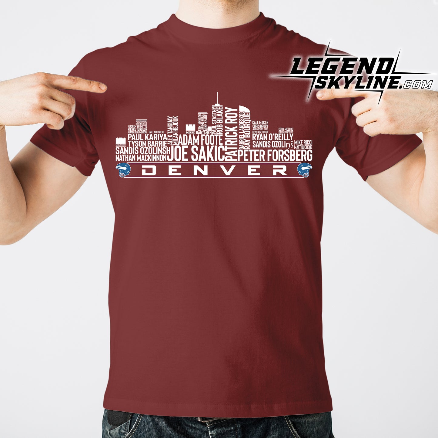 Colorado Hockey Team All Time Legends Denver City Skyline Shirt