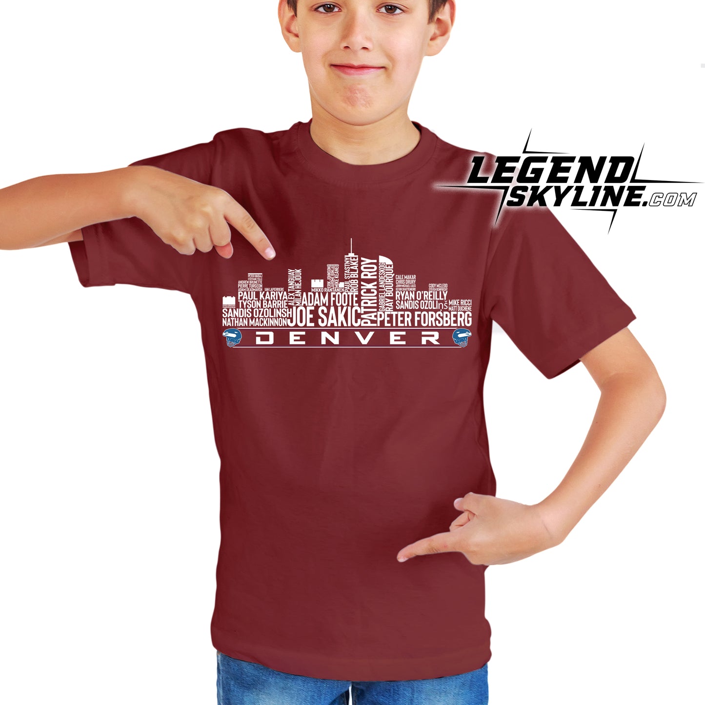Colorado Hockey Team All Time Legends Denver City Skyline Shirt