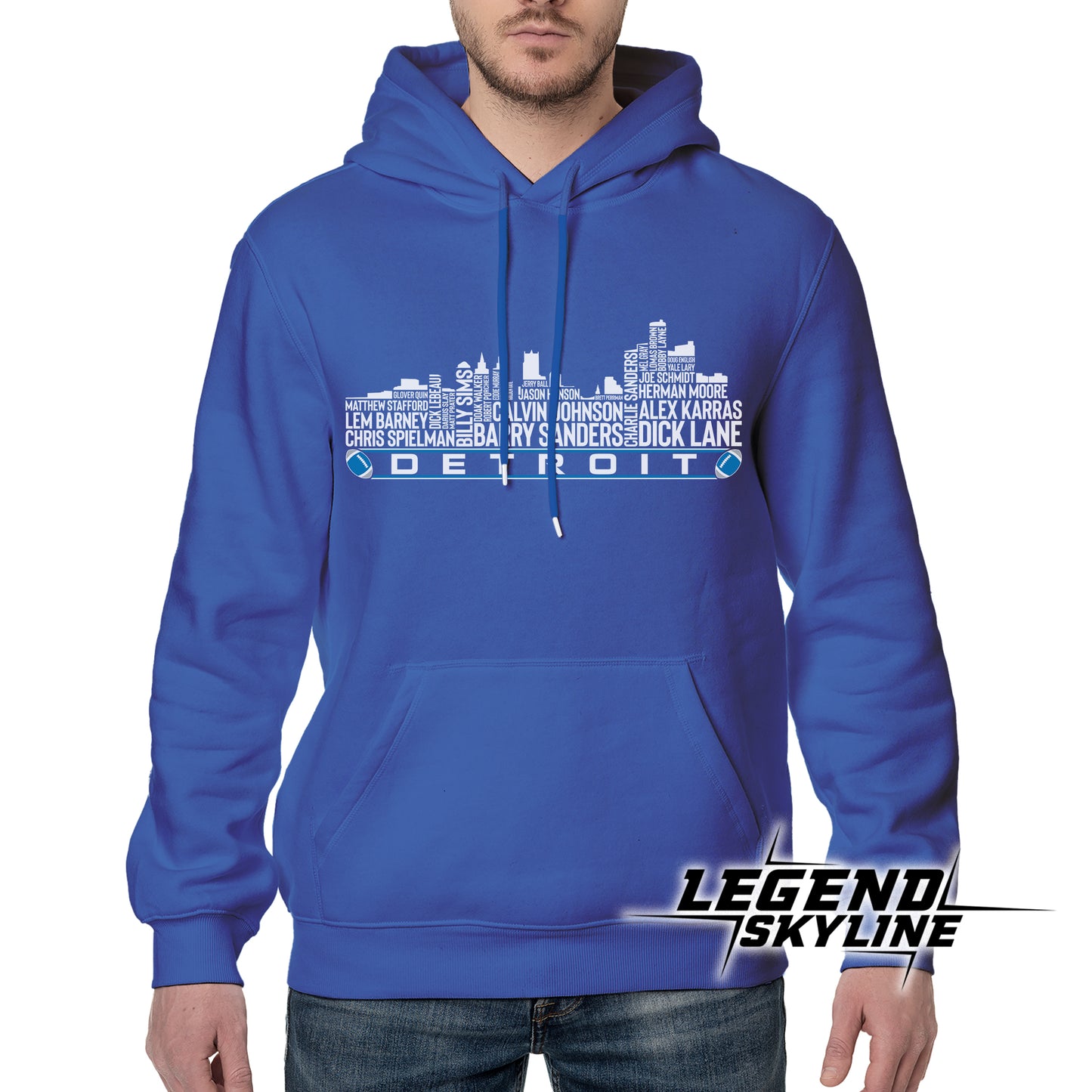 Detroit Football Greatest Of All Time Team Legend Detroit City Skyline Shirt
