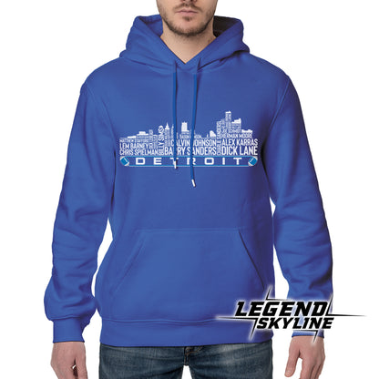 Detroit Football Greatest Of All Time Team Legend Detroit City Skyline Shirt