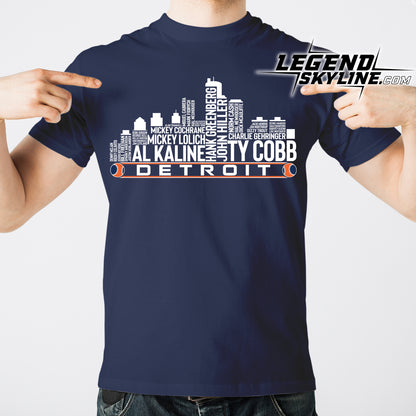 Detroit Baseball Greatest Of All Time Team Legend Detroit City Skyline Shirts
