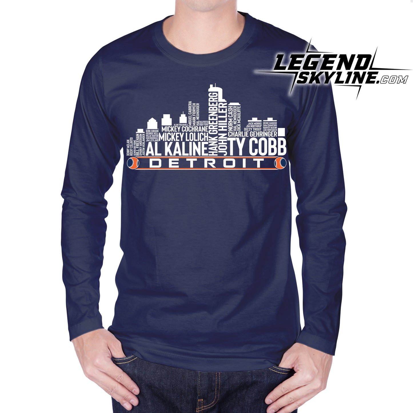 Detroit Baseball Greatest Of All Time Team Legend Detroit City Skyline Shirts