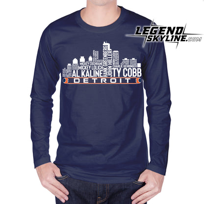 Detroit Baseball Greatest Of All Time Team Legend Detroit City Skyline Shirts