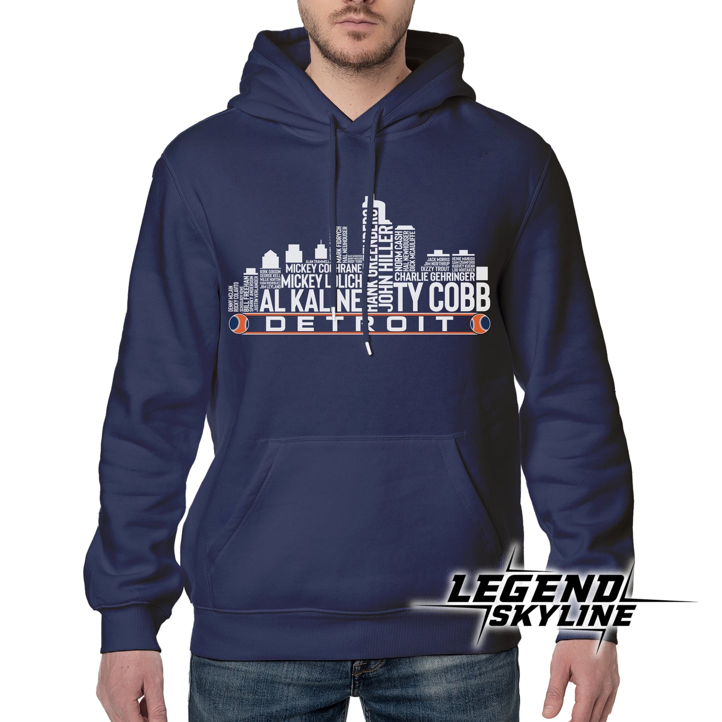Detroit Baseball Greatest Of All Time Team Legend Detroit City Skyline Shirts