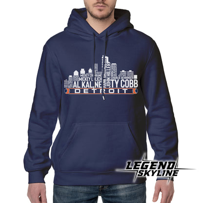 Detroit Baseball Greatest Of All Time Team Legend Detroit City Skyline Shirts