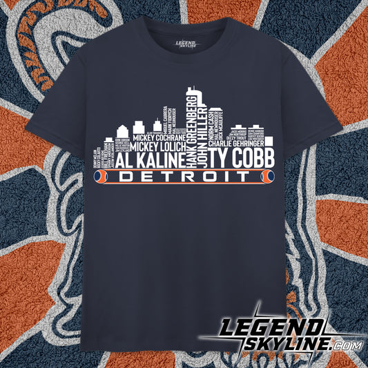 Detroit Baseball Greatest Of All Time Team Legend Detroit City Skyline Shirts