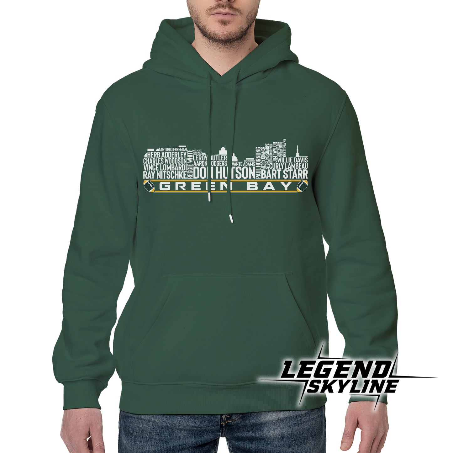 Green Bay Football Greatest Of All Time Team Legend Green Bay Skyline Shirt
