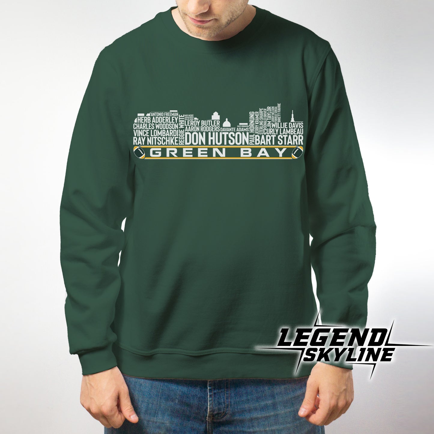 Green Bay Football Greatest Of All Time Team Legend Green Bay Skyline Shirt
