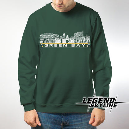 Green Bay Football Greatest Of All Time Team Legend Green Bay Skyline Shirt