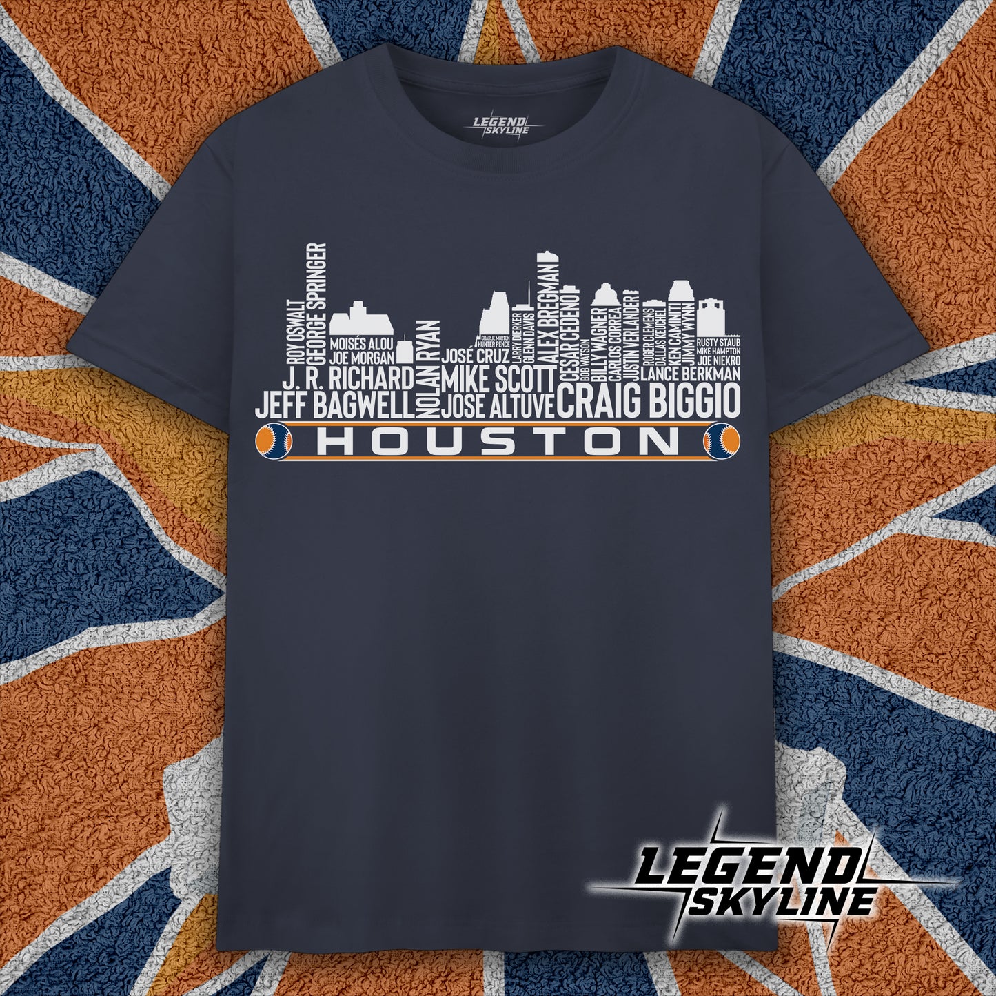 Houston Baseball Greatest Of All Time Team Legend Houston City Skyline Shirts