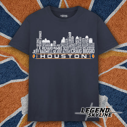 Houston Baseball Greatest Of All Time Team Legend Houston City Skyline Shirts