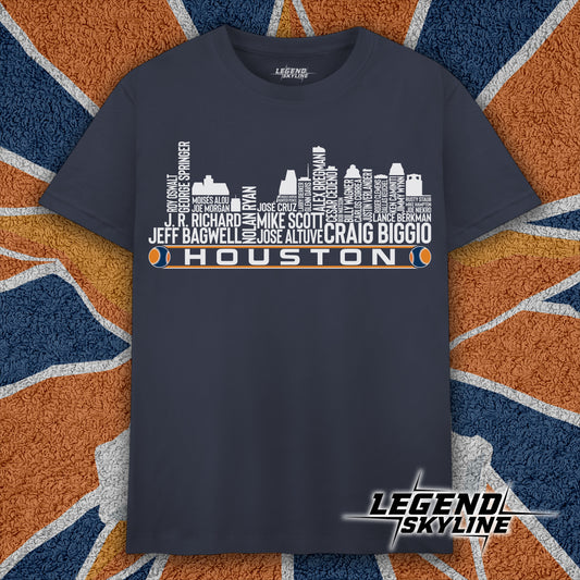 Houston Baseball Greatest Of All Time Team Legend Houston City Skyline Shirts