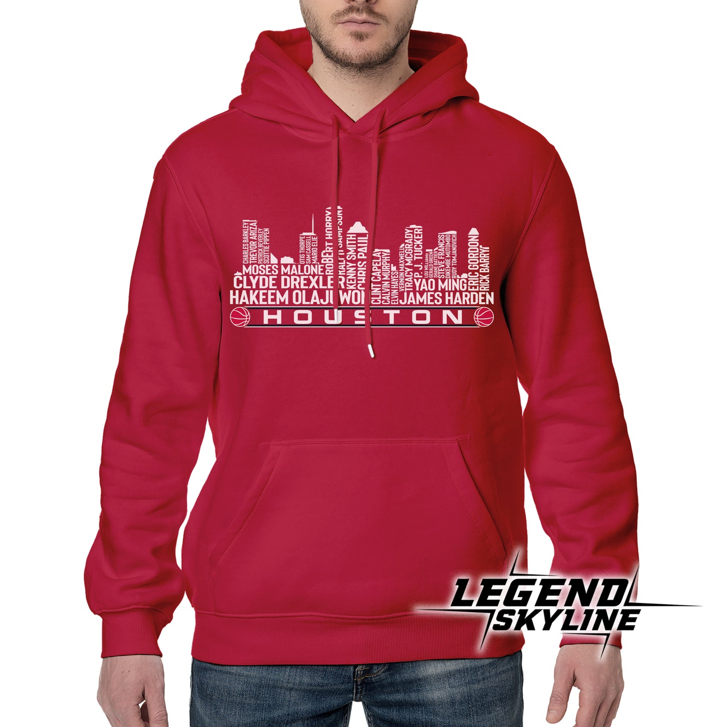 Houston Basketball Team All Time Legends Houston City Skyline Shirt